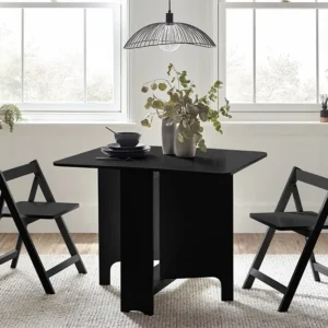 Julian Bowen Gatan Black Foldaway Dining Table with 2 Chairs