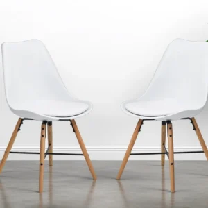Julian Bowen Kari Set of 2 White and Oak Dining Chairs