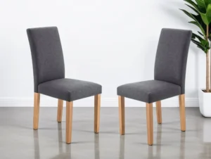 Julian Bowen Hastings Set of 2 Grey Fabric Dining Chairs