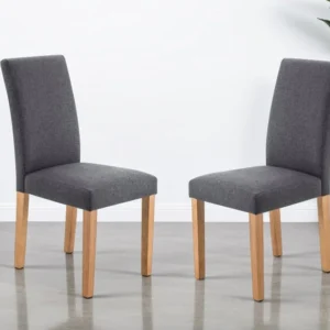 Julian Bowen Hastings Set of 2 Grey Fabric Dining Chairs