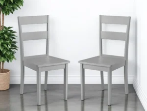 Julian Bowen Kobe Set of 2 Grey Wooden Dining Chairs