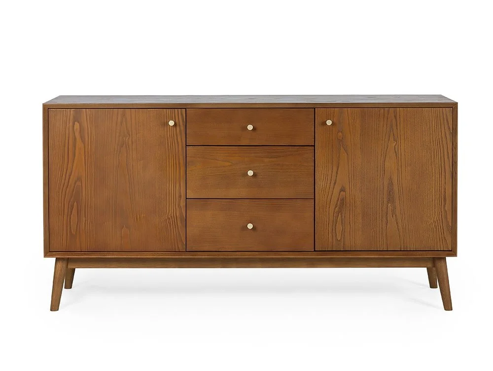 Julian Bowen Lowry Cherry Ash 2 Door 3 Drawer Sideboard - Image 3