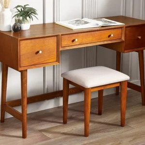 Julian Bowen Lowry Cherry Ash 3 Drawer Dressing Table Set