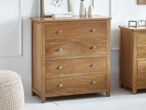 Julian Bowen Mallory Oak 4 Drawer Chest of Drawers