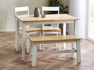 Julian Bowen Linwood 114cm White and Oak Dining Table