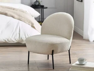 Julian Bowen Lulu Ivory Boucle Accent Chair