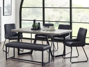 Julian Bowen Miller 160cm Concrete Effect Dining Table