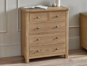 Julian Bowen Memphis Limed Oak 3+2 Drawer Chest of Drawers