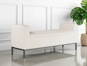 LPD Serena Ivory Linen Fabric Bench