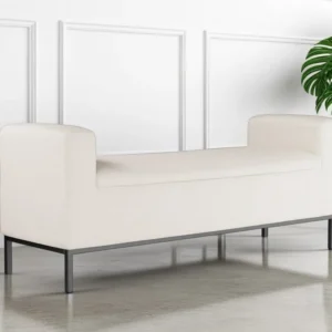 LPD Serena Ivory Linen Fabric Bench