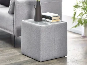 Julian Bowen Rohe Platinum Fabric Lamp Table