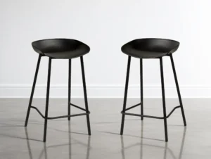 Julian Bowen Renzo Set of 2 Black Bar Stools