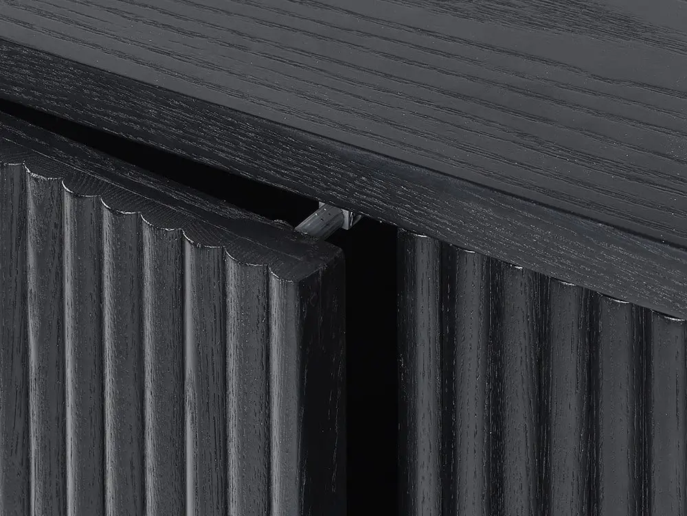 Julian Bowen Louis Black Ash 3 Door Sideboard - Image 3