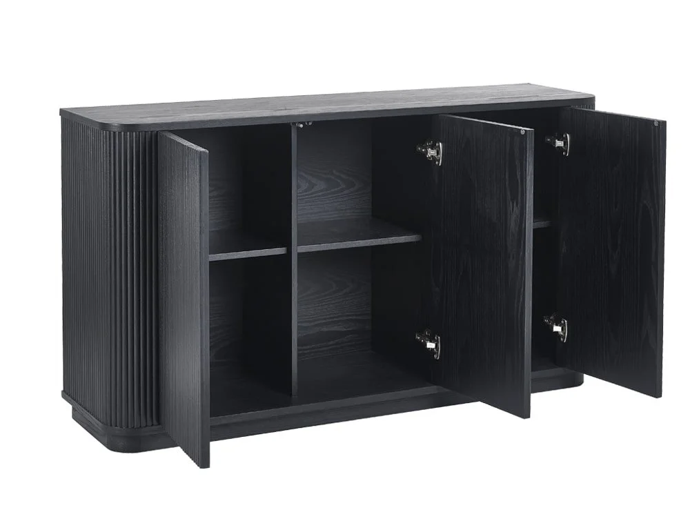 Julian Bowen Louis Black Ash 3 Door Sideboard - Image 2