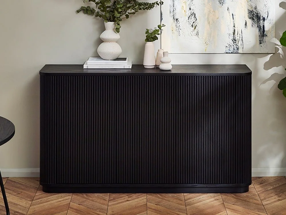 Julian Bowen Louis Black Ash 3 Door Sideboard