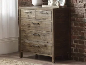 ASC Hatton Reclaimed Pine 3+2 Drawer Chest of Drawers (Assembled)