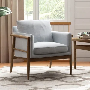 Kyoto Alfie Grey Fabric Accent Chair