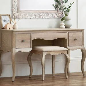 Julian Bowen Camille Limed Oak 2 Drawer Dressing Table Set