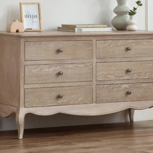 Julian Bowen Camille Limed Oak 6 Drawer Chest of Drawers