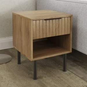 GFW Nervata Oak 1 Drawer Lamp Table