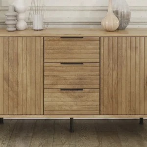 GFW Nervata Oak 2 Door 3 Drawer Sideboard