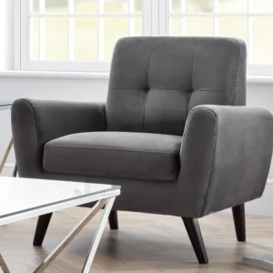 Julian Bowen Monza Grey Velvet Armchair