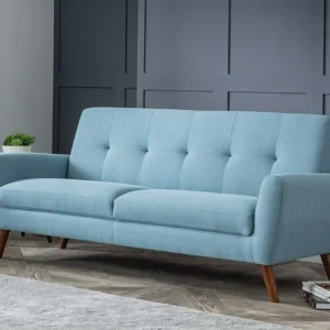 Julian Bowen Monza Blue Linen 3 Seater Sofa
