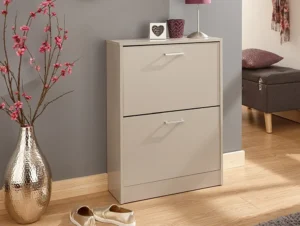 GFW Stirling Grey 2 Tier Shoe Cabinet