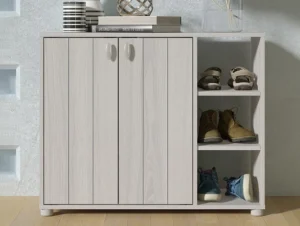 GFW Bideford Grey 2 Door Compact Shoe Cabinet