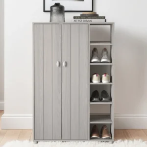 GFW Bideford Grey 2 Door Shoe Cabinet