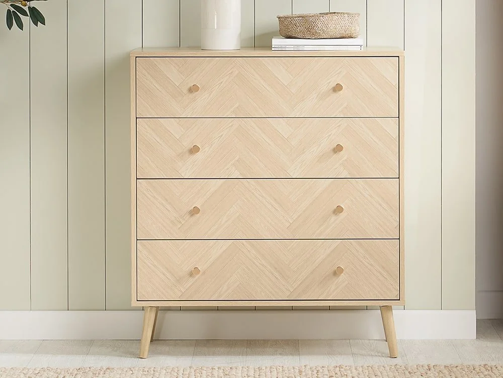 Birlea Herringford Light Oak 4 Drawer Chest of Drawers