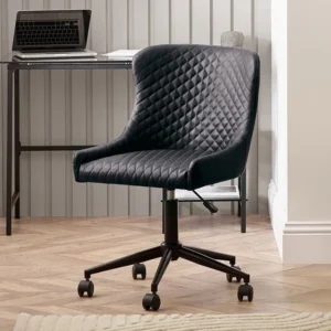 Julian Bowen Luxe Black Faux Leather Office Chair