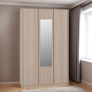 Seconique Paris Smoked Ash 3 Door Mirrored Wardrobe