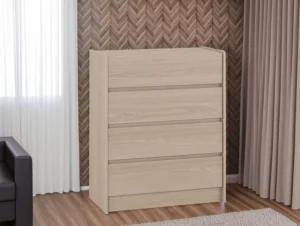 Seconique Paris Smoked Ash 4 Drawer Chest of Drawers
