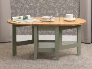 Seconique Santos Green and Pine Drop Leaf Coffee Table