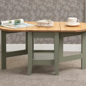 Seconique Santos Green and Pine Drop Leaf Coffee Table