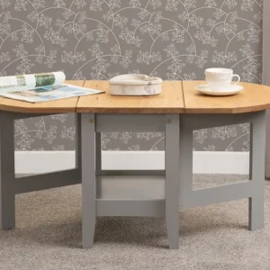 Seconique Santos Grey and Pine Drop Leaf Coffee Table