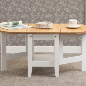 Seconique Santos White and Pine Drop Leaf Coffee Table