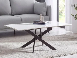 Julian Bowen Bradley White Marble Coffee Table