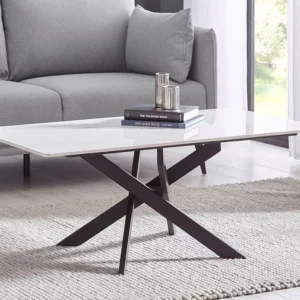 Julian Bowen Bradley White Marble Coffee Table