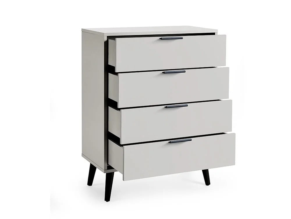 Julian Bowen Alba Silk Grey 4 Drawer Chest of Drawers - Image 2