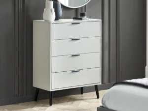Julian Bowen Alba Silk Grey 4 Drawer Chest of Drawers