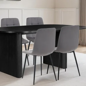 Birlea Axel Black Dining Table and 4 Chair Set
