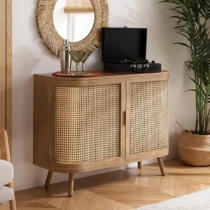 Birlea Noah Rattan and Oak 2 Door Sideboard