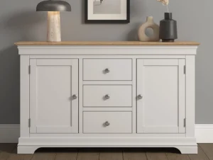 Seconique Bordeaux Ivory and Oak 2 Door 3 Drawer Sideboard (Assembled)