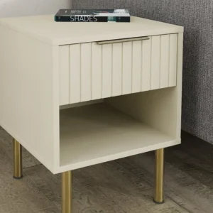 GFW Nervata Ivory 1 Drawer Lamp Table