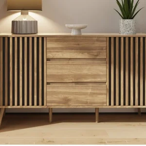 GFW Rowan Oak 2 Door 3 Drawer Sideboard