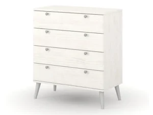 Core Augusta Curve White 4 Drawer Chest of Drawers