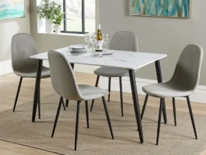 Core Aspen Rectangular White Dining Set