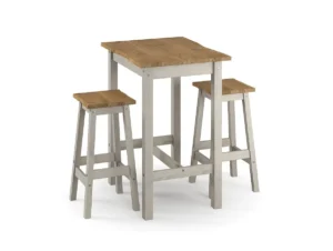 Core Corona Grey and Waxed Pine Small Rectangular Dining Table and Chairs Set